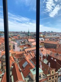 View of the old town from prague astronomical clock 