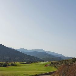 Scenic view of landscape against clear sky