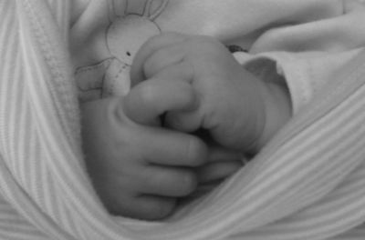 Close-up of baby girl
