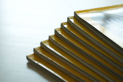 Close-up of books on table