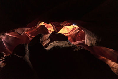 Rock formations at night