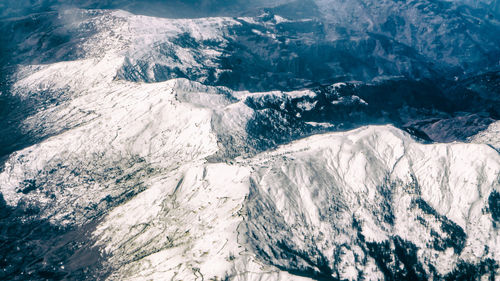 Panoramic view of snowcapped mountains