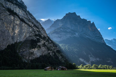 Landscape and nature between lauterbrunnen and strechelberg, switzerland