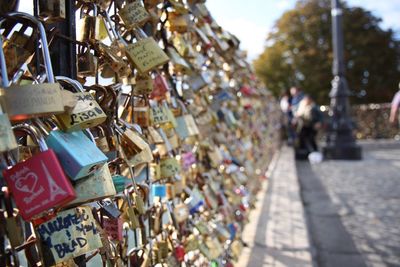 Close up of love locks