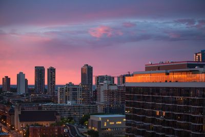 City at sunset