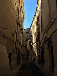 Empty alley amidst buildings