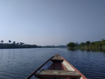 Scenic view of lake against clear sky