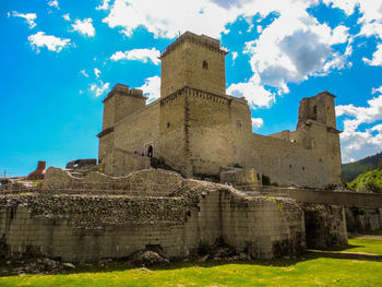 Low angle view of historic building against sky