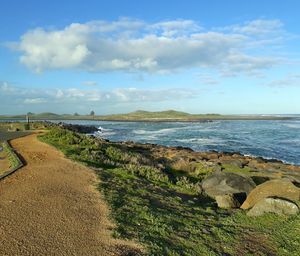 Scenic view of beach against sky