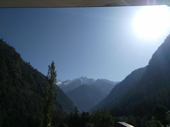 Scenic view of mountains against clear sky