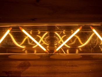 Light trails on illuminated city at night