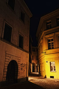 Low angle view of building at night