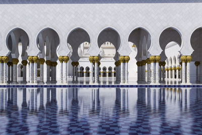 Arches in sheikh zayed mosque in abu dhabi