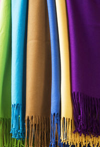 Colorful shawls for sale at street market