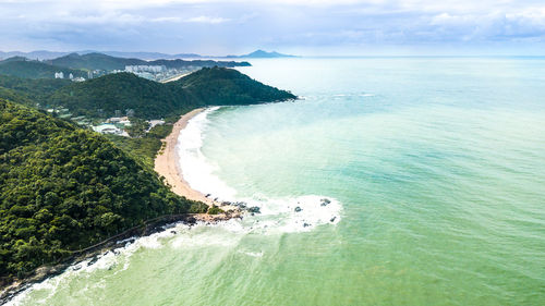 High angle view of sea against sky