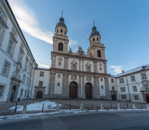 Low angle view of historic building against sky