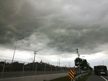 Low angle view of storm clouds over dramatic sky