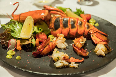 Close-up of seafood in plate
