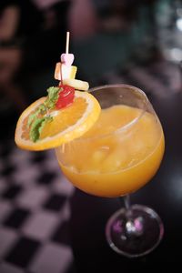Close-up of drink on glass