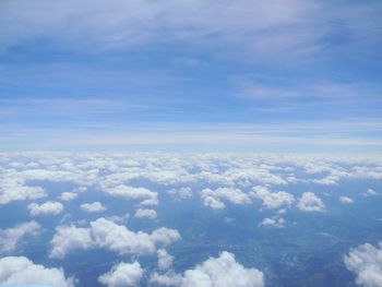 Aerial view of clouds over blue sky