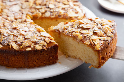 Close-up of cake in plate