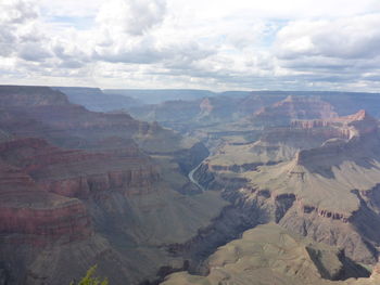 Aerial view of landscape against cloudy sky