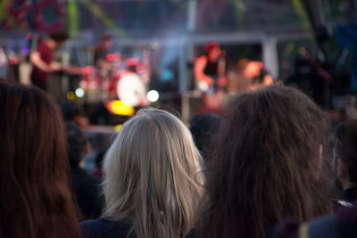 Crowd enjoying music concert