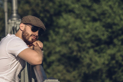 Young man wearing sunglasses outdoors