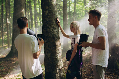 Group of people at the forest