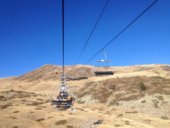 Overhead cable car on landscape