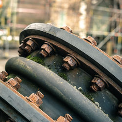 Close-up of rusty machine part