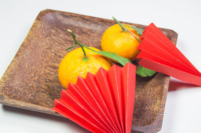 Close-up of orange fruit on table