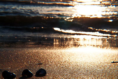 View of calm sea at sunset