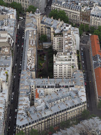 High angle view of buildings in city