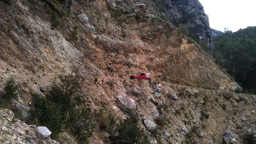 Scenic view of rocky mountains