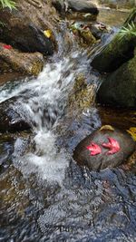 Water flowing amidst rocks