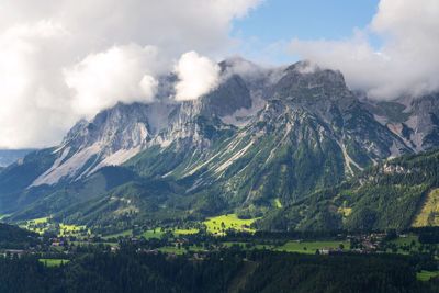 Scenic view of mountains against sky