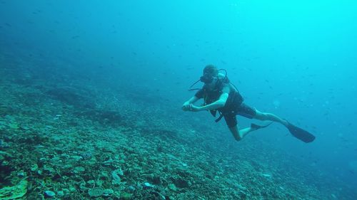 Man swimming in sea