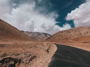 Panoramic view of arid landscape against sky