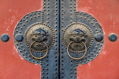 Close-up of door knocker