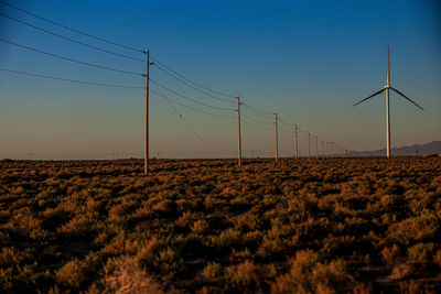 Desert,  windmills , high angle view of agricultural field, desert, sunset