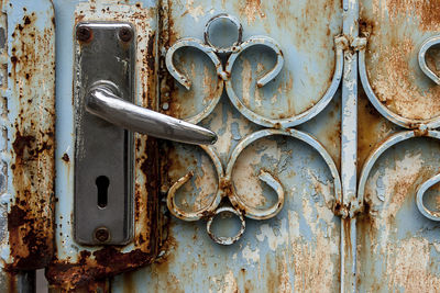 Full frame shot of old rusty door