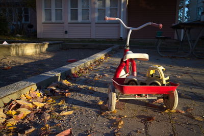 Rear view of a tricycle