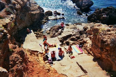 High angle view of beach