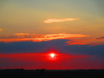 Scenic view of dramatic sky during sunset