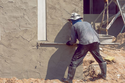 Man working at construction site