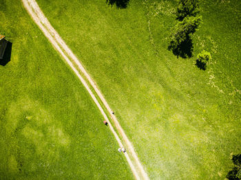 Drone shot of a bavarian field