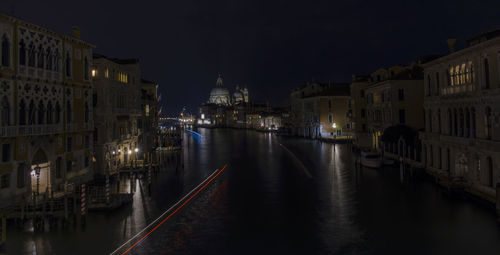Illuminated city at night