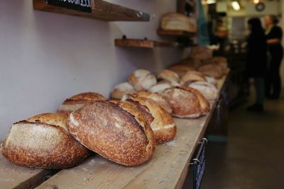 Close-up of bread on table at store