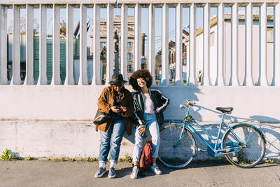 Young couple on bicycle